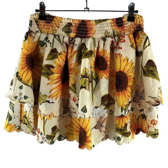 Agua Bendita Floral Sunshower Multicolor Cooper Skirt Size L - Picture 2 of 4